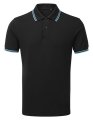 Heren Polo Asquith & Fox Classic Fit Tipped Zwart-Turquoise